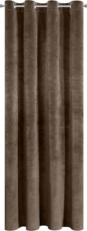 Dekorstudio Záves VILLA z exkluzívneho zamatu 140 x 250 cm v hnedej farbe - dekoračné kolieska