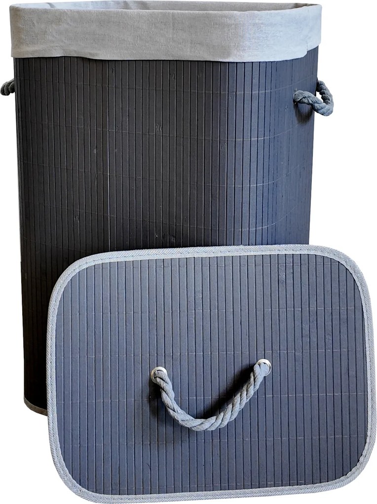 TRENDIE Bambusový kôš na prádlo 72l šedý + DARČEK