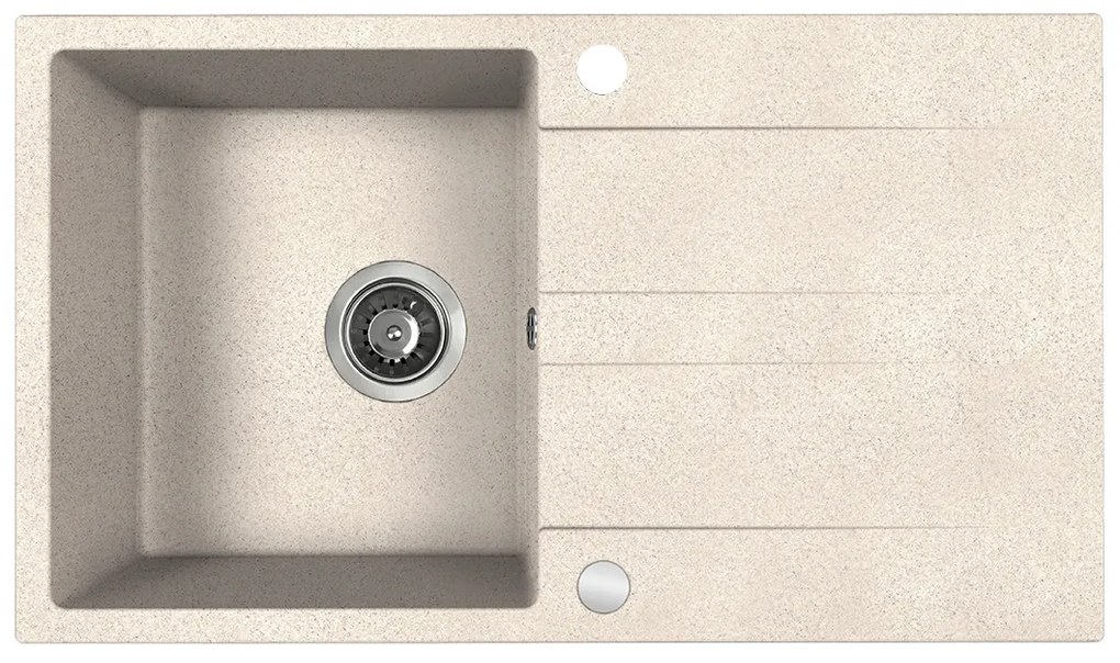 Kuchinox Laut, 1-komorový granitový drez 760x440x174 mm + sifón, béžová, LAV-SBZ_411Y