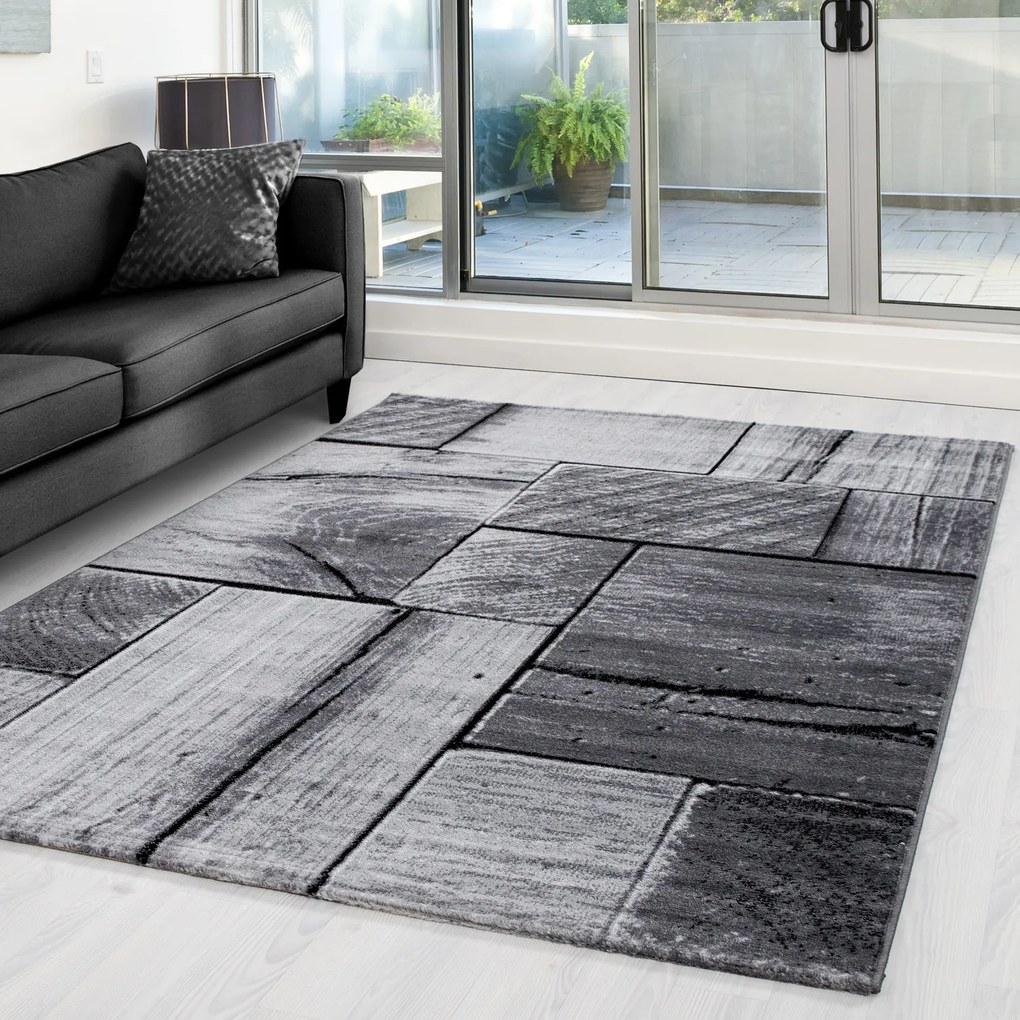 Ayyildiz, DOPREDAJ: 80x300 cm Kusový koberec Parma 9260 black, 80x300, šedá, chodba / predsieň