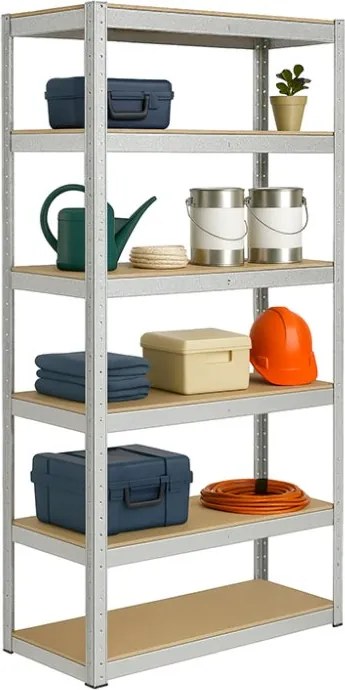 Regál 220x90x45 cm pozinkovaný 6-policový, nosnosť 1050 kg