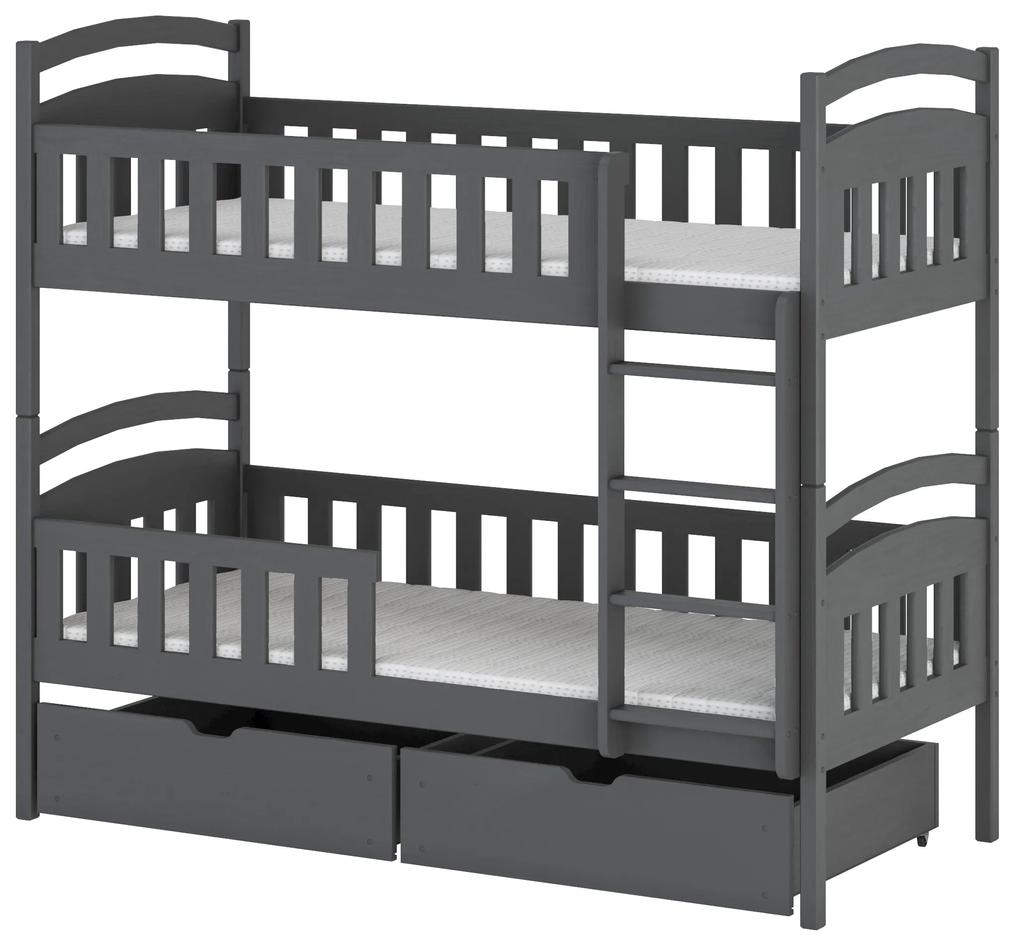 Detská posteľ 90 x 200 cm Antone (s roštom a úl. priestorom) (grafit). Vlastná spoľahlivá doprava až k Vám domov. 1013556