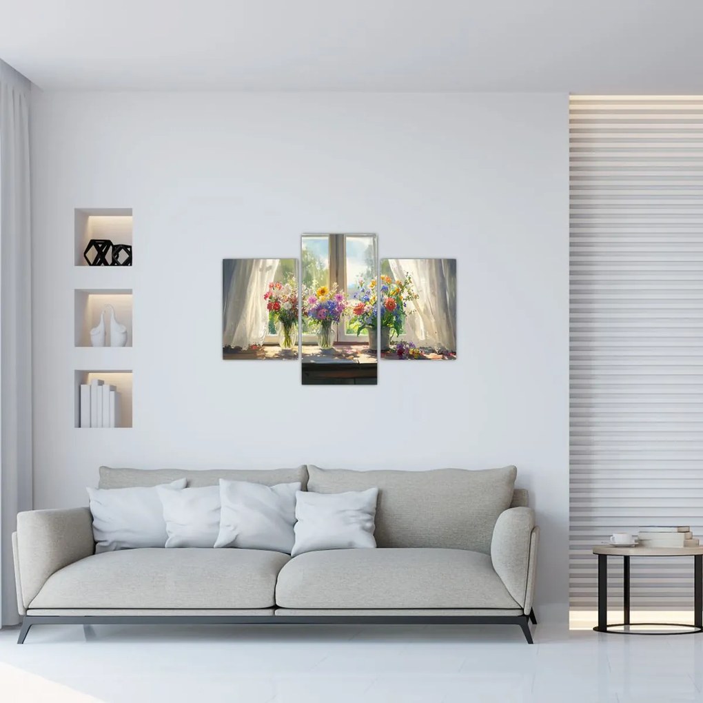 Obraz - Kytica pri okne (90x60 cm)