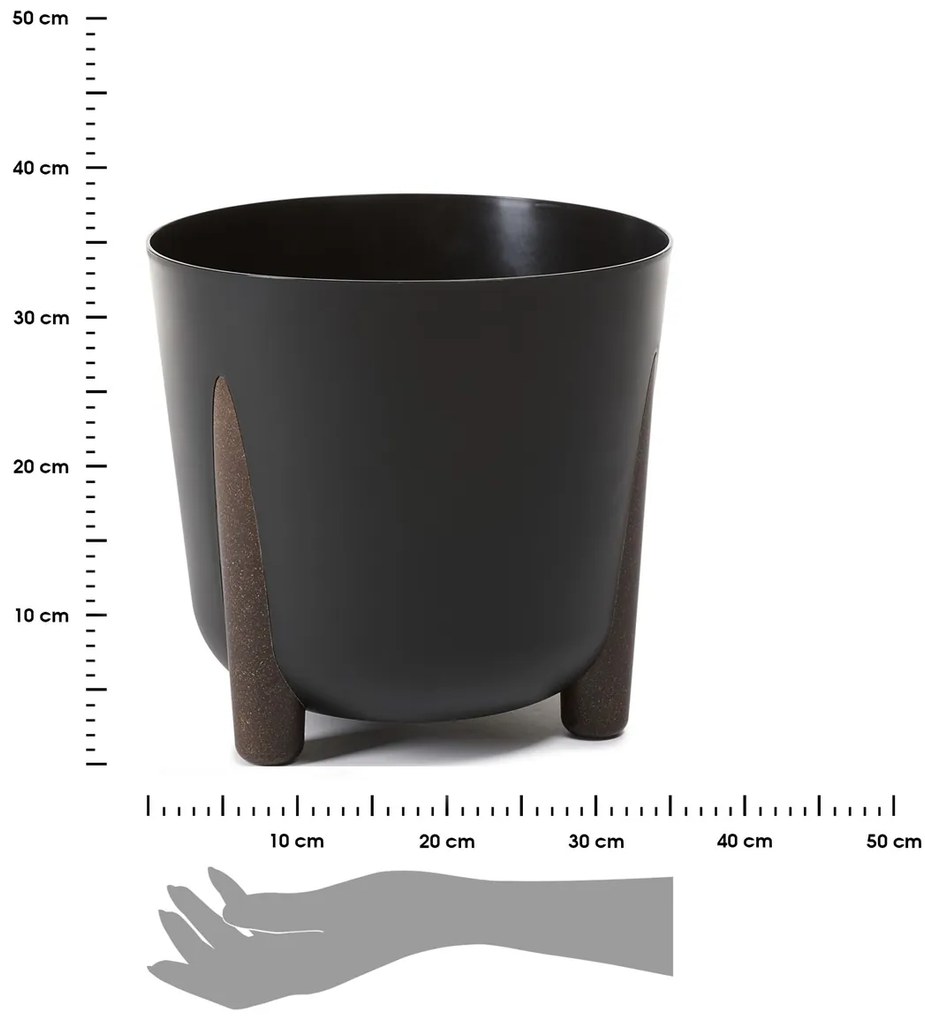 PLASTOVÝ KVETINÁČ MOSS ECO 32X34 CM ČIERNA