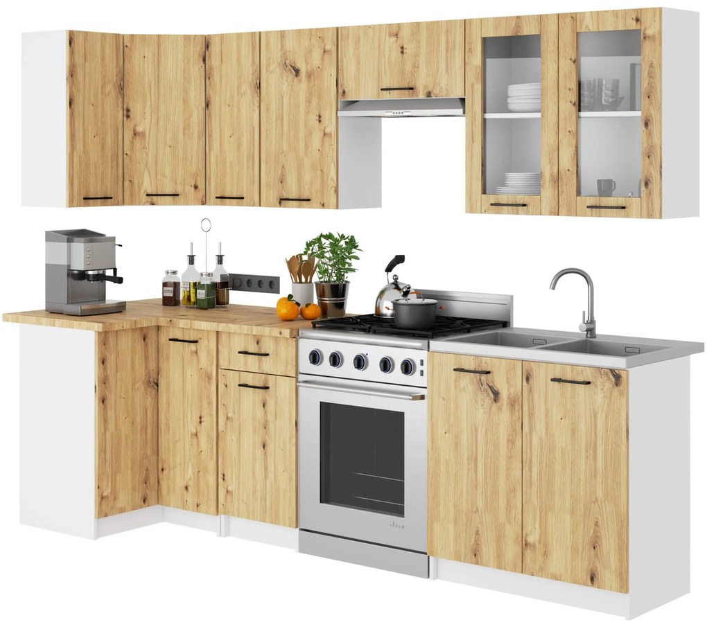 Závesná kuchynská skrinka OLIVIE W 80x72 cm biela mat/dub artisan