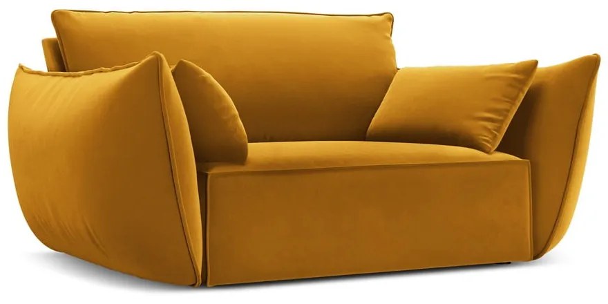 Zamatové kreslo v horčicovej farbe Vanda – Mazzini Sofas