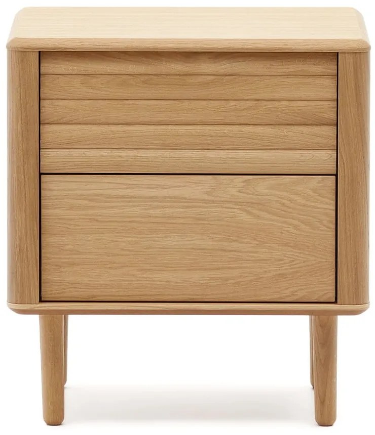 Nočný stolík v dekore duba v prírodnej farbe Lenon – Kave Home