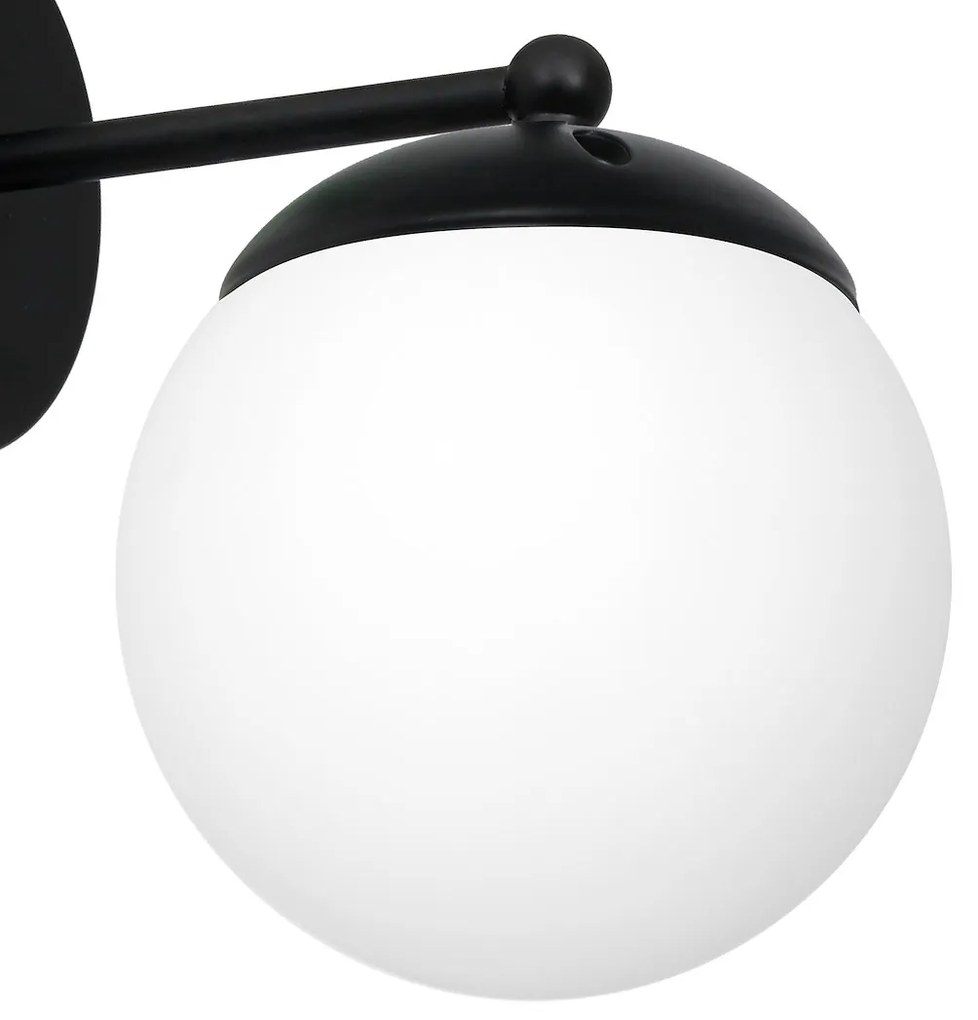 Nástenné svietidlo Lima, 1x biele sklenené tienidlo, b