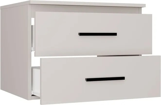 Závěsná skříňka pod umyvadlo s deskou NEL 2S 60 cm kašmírová