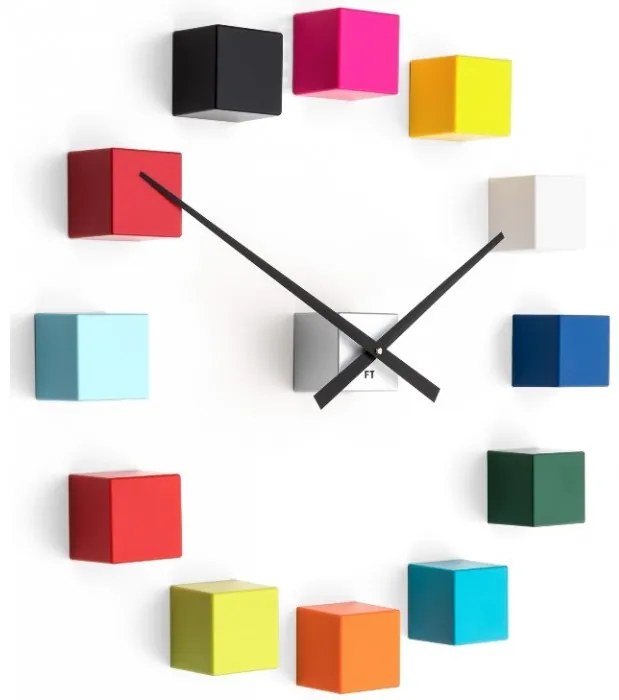 Designové nástěnné nalepovací hodiny Future Time FT3000MC Cubic multicolor