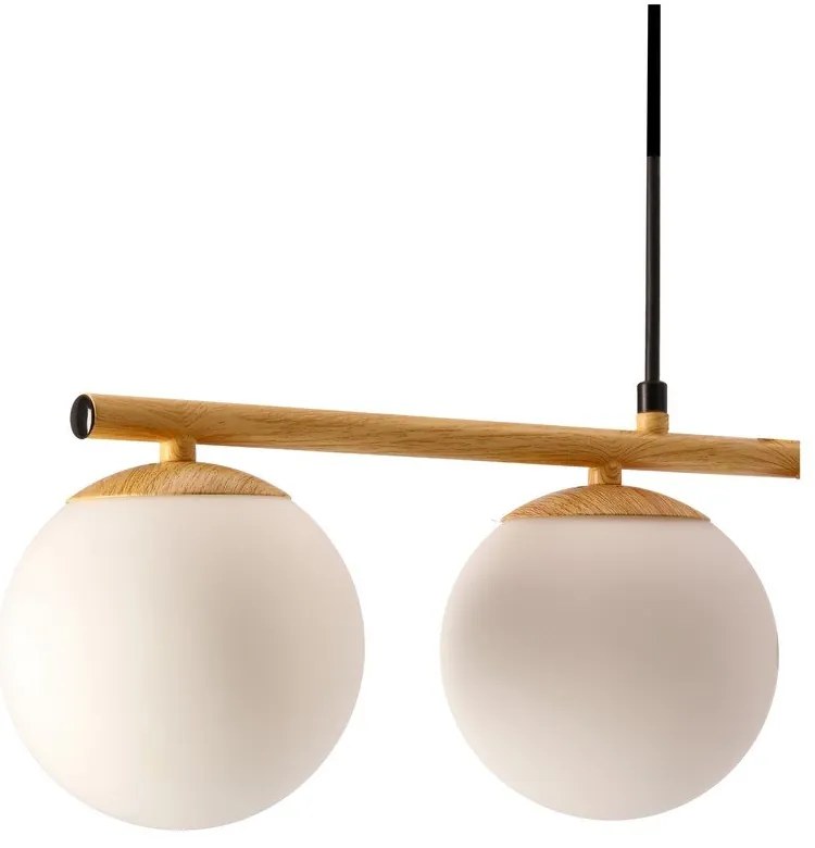 Závesné svietidlo so skleneným tienidlom v bielo-prírodnej farbe Carrine – Candellux Lighting