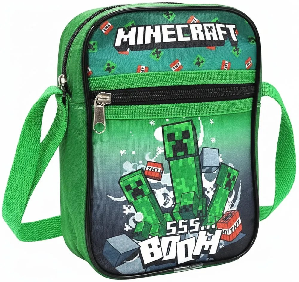 Taška cez rameno Minecraft - motív Boom s Creepermi