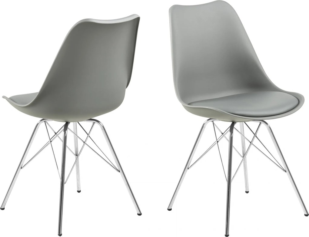 Bighome - Jedálenská stolička ERIS, sivá, strieborná
