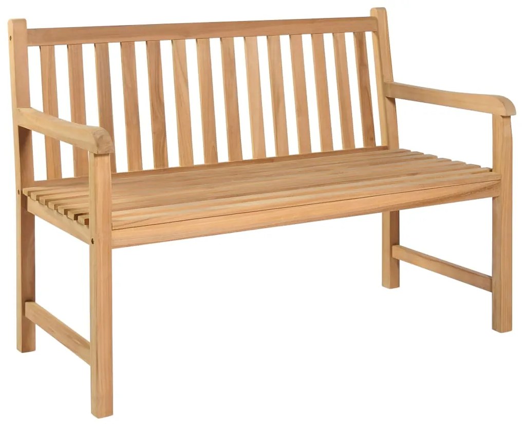 vidaXL Záhradná lavička, zelená podložka 120 cm, tíkový masív