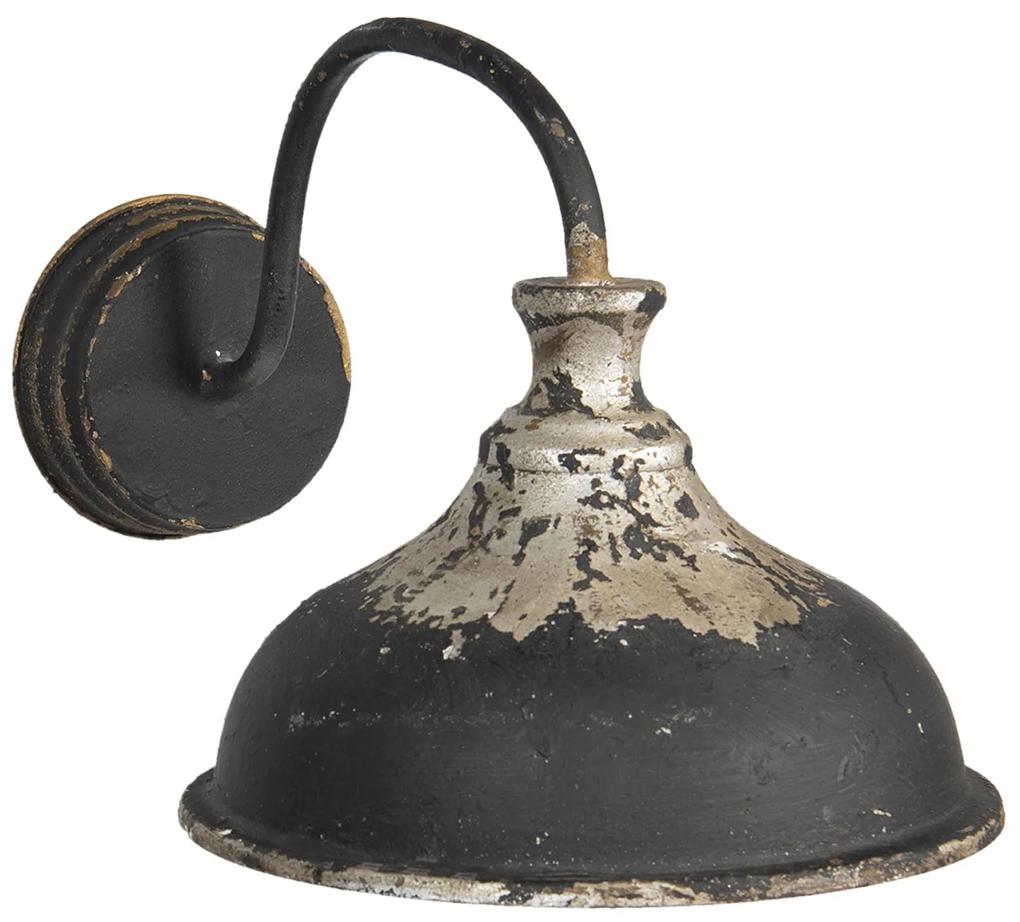 Čierna nástenná retro lampa s patinou - 40 * 27 * 25 cm E14 / max 1 * 25W