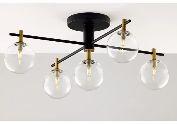 Jupiter 2035 - Prisadený luster FIGARO 5xG9/10W/230V čierna/zlatá/béžová/číra