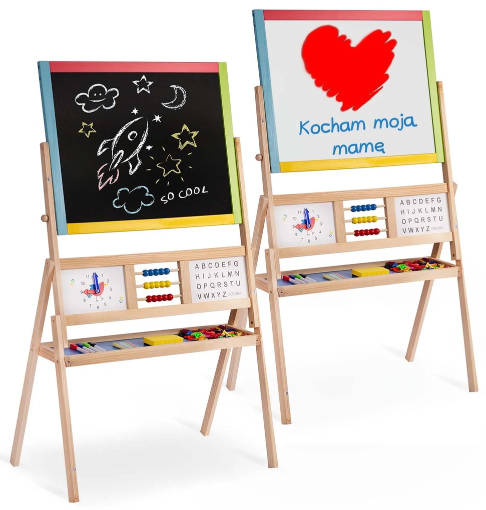 Ricokids veľká magnetická tabuľa s hodinami - viacfarebná