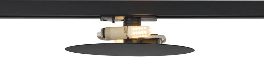 Moderné čierne stropné svietidlo pre 1-fázový koľajnicový systém 2-svetlá - Iconic Pulley