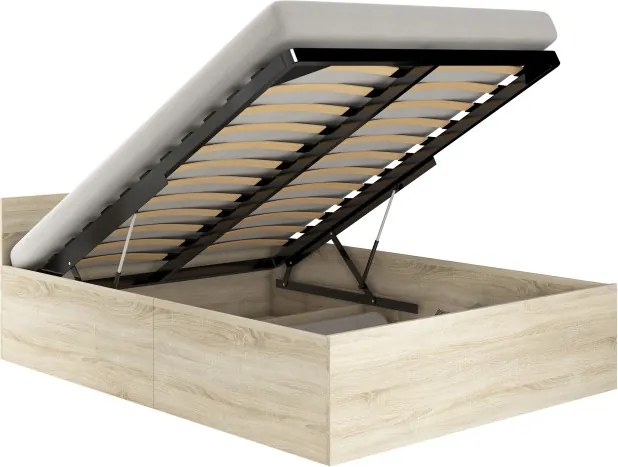Jednolôžková posteľ s roštom a matracom 100x200 cm, sonoma