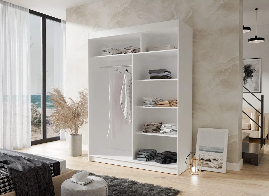 ŠATNÍKOVÁ SKRIŇA EMA 150 cm BIELA / DUB SONOMA