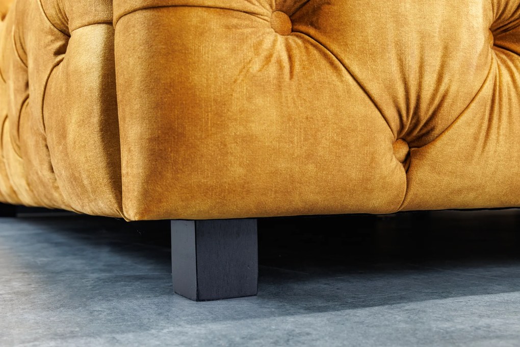 Posteľ Paris 180x200cm horčicovo žltý zamat