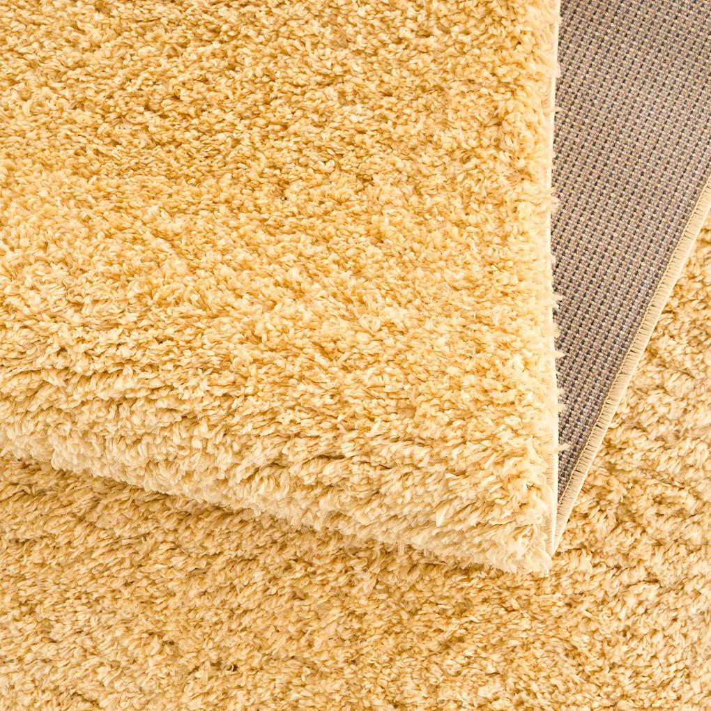 Dekorstudio Jednofarebný shaggy koberec PULPY žltý Rozmer koberca: 80x300cm
