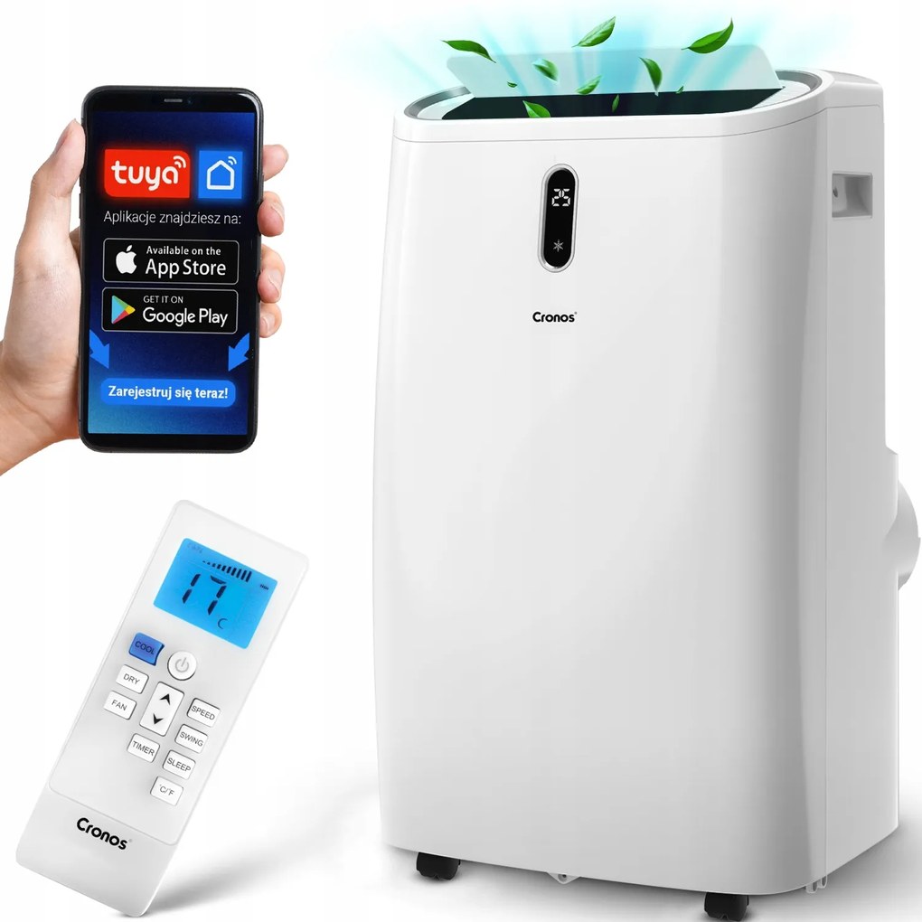 Prenosná Klimatizácia 4700W Tichá 4,7KW 45m2 Pilot WiFi Doplnky Cronos