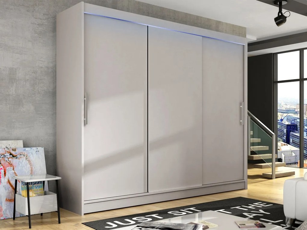Skriňa Dasto II, Farby: kašmír, Osvetlenie: osvetlenie LED RGB - farebné