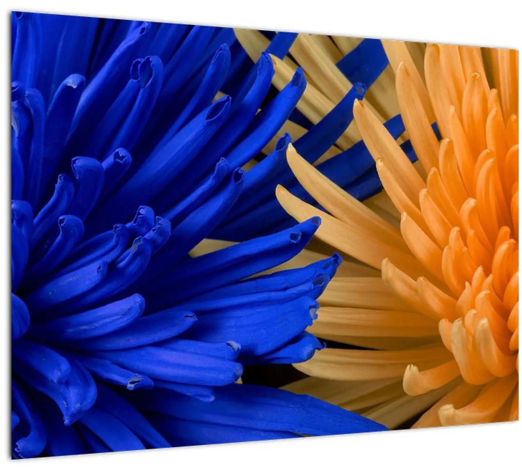 Detailný sklenený obraz kvetov (70x50 cm)