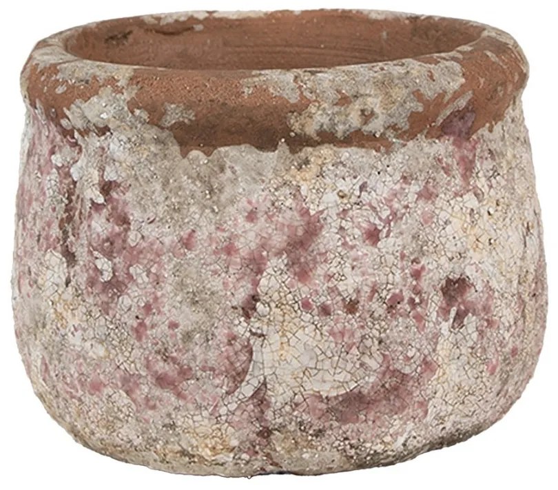 Dekoratívny béžový antik terakotový džbán Teracci - Ø 13*9 cm