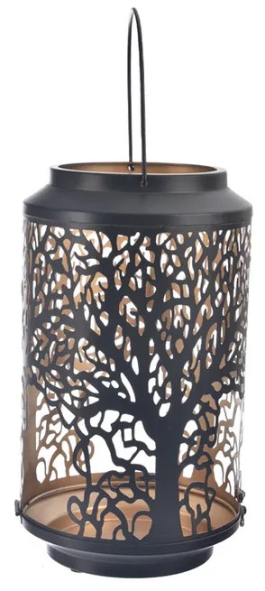 InDecor Kovový svietnik Strom čierna, 15 x 23 cmcm, M