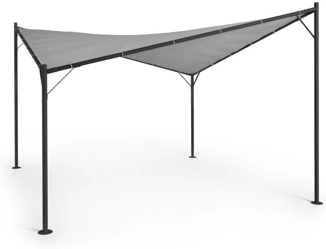 Blumfeldt Sombra, pergola, kompletná sada, 4x4m, polyesterová strecha, sivá