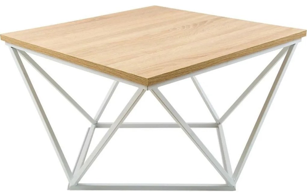 Konferenčný stolík CURVED 60x60 cm biela/béžová