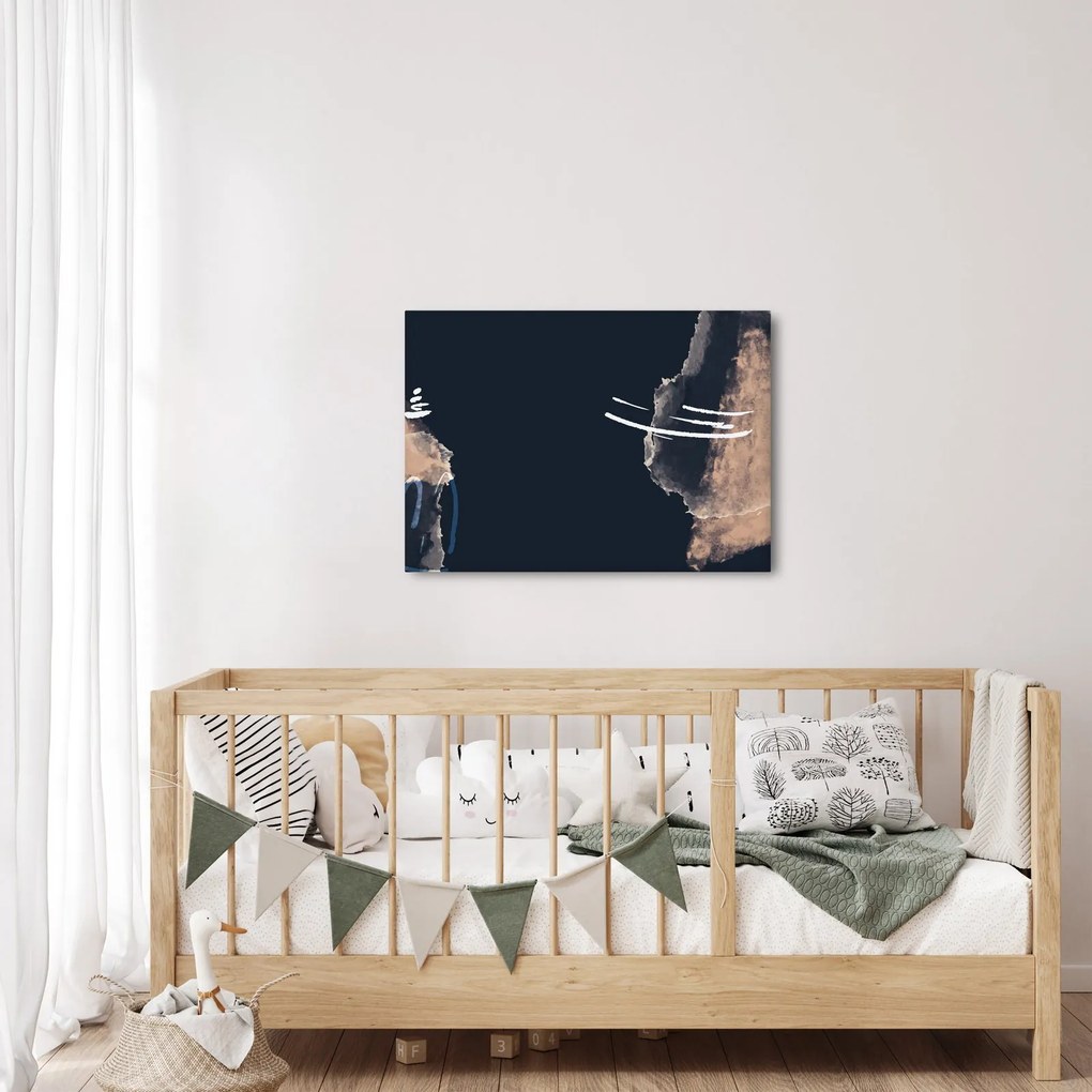 Obraz - Tmavomodrá abstrakcia (70x50 cm)