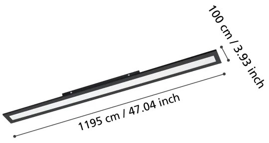 Eglo 900822 - LED Stropné svietidlo SALOBRENA LED/38W/230V 120x10 cm čierna