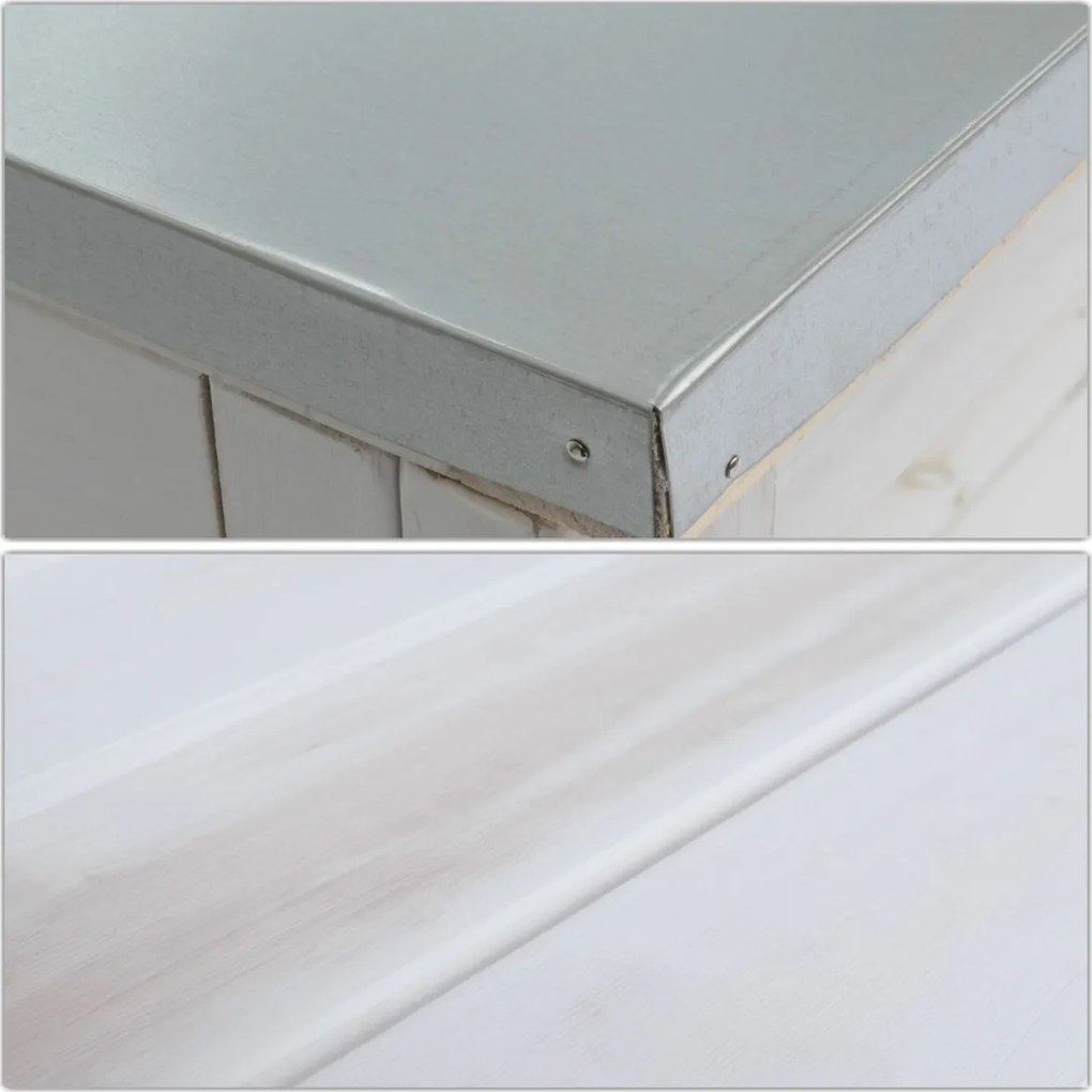 Stôl na rastliny HWC-N55, drevo - biela