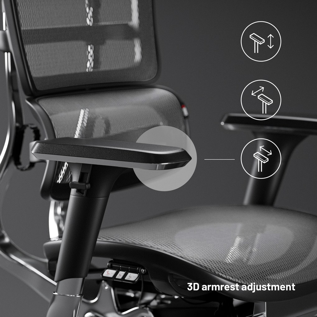 Ergonomická kancelárska stolička s podnožkou Normal Size, čierny-sivý: Diablo V-Master