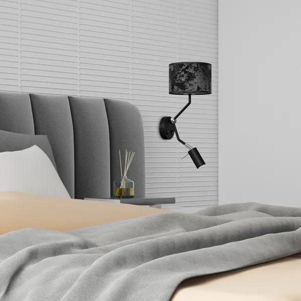 Nástenná lampička SATINO 1xE27/40W/230V + 1xGU10/MR11/7W čierna/šedá