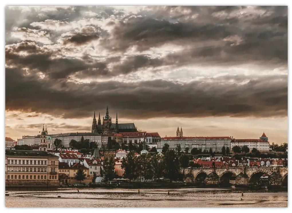 Obraz - zamračená Praha (70x50 cm)