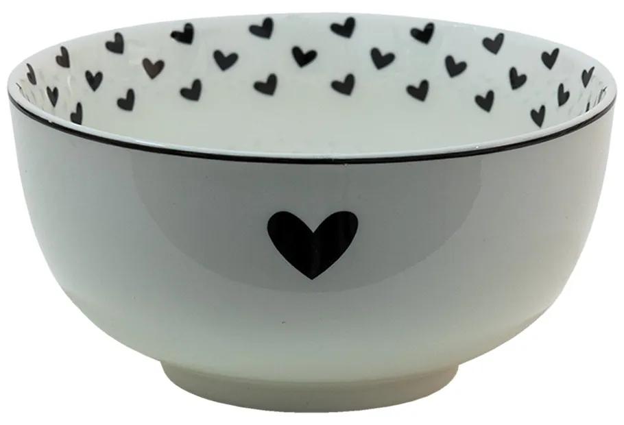 Porcelánová miska na polievku so srdiečkami Love Birds - Ø14*7 cm