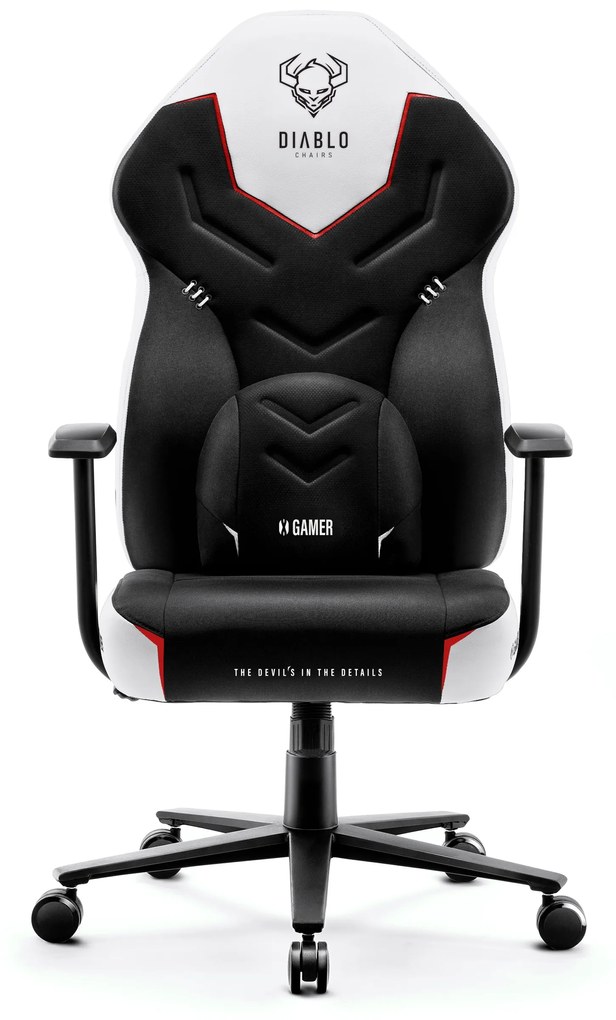 Herné kreslo Diablo X-Gamer 2.0 Normal Size: čierno-biele