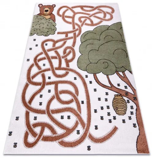 Detský kusový koberec Fun Honey with Bear cream, 160x220, hnedá, detská izba, Dywany Łuszczów