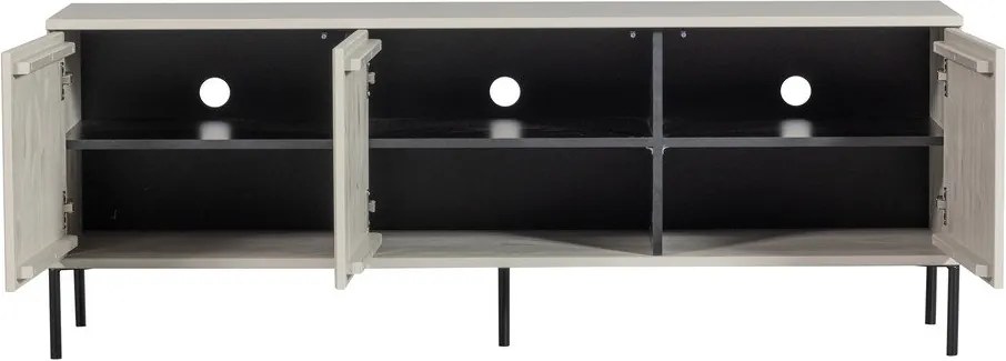 Svetlosivý TV stolík z borovicového dreva 150x56x44 cm New Gravure – WOOOD