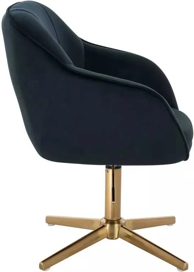 LuxuryForm DESIGN Stolička AVOLA VELUR na zlatom kríži - čierna