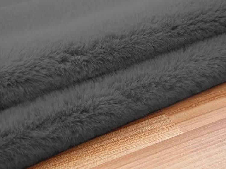 Tmavosivý okrúhly koberec Rabbit Rozmer: 90 cm