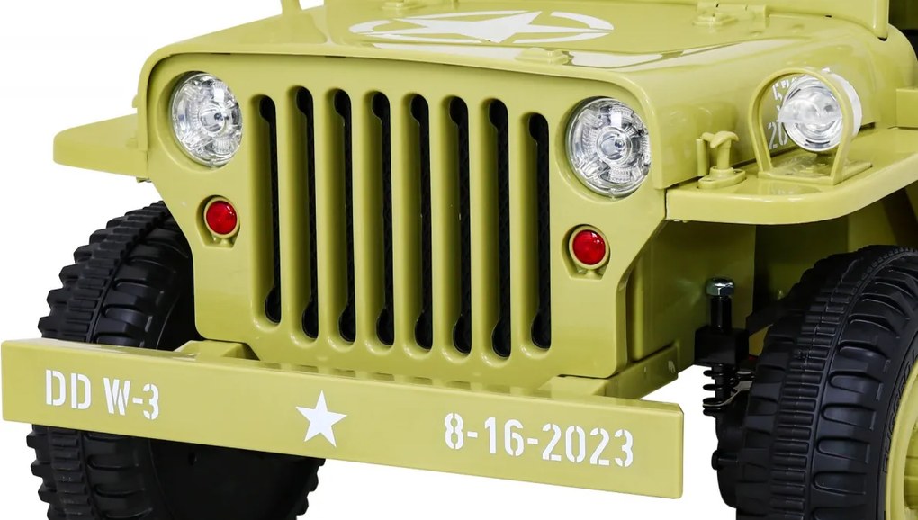 Ramiz Retro vojenské auto pre deti béžové + pohon 4x4