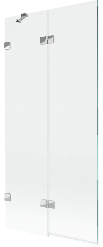 Mexen Lunar, 2-krídlová vaňová zástena ľavá 90 x 150 cm, číre sklo, chrómová, 897-090-100-01-00-L