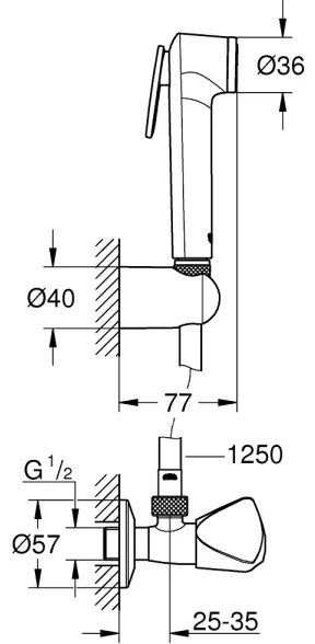 GROHE 27514001 - Ručná bidetová sprcha TEMPESTA-F TRIGGER SPRAY 30 36 mm chróm