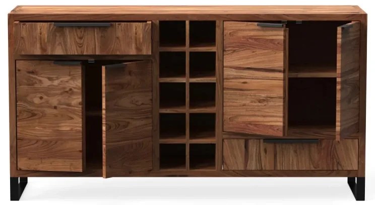 furniture-nabytek.cz - Masívny príborník Sydney z akácie, lakovaný, hnedý – 160×45×84 cm