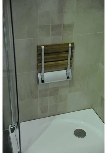AQUALINE AE236 sklopné sedátko do sprchového kúta 32 x 32,5 cm, bambus